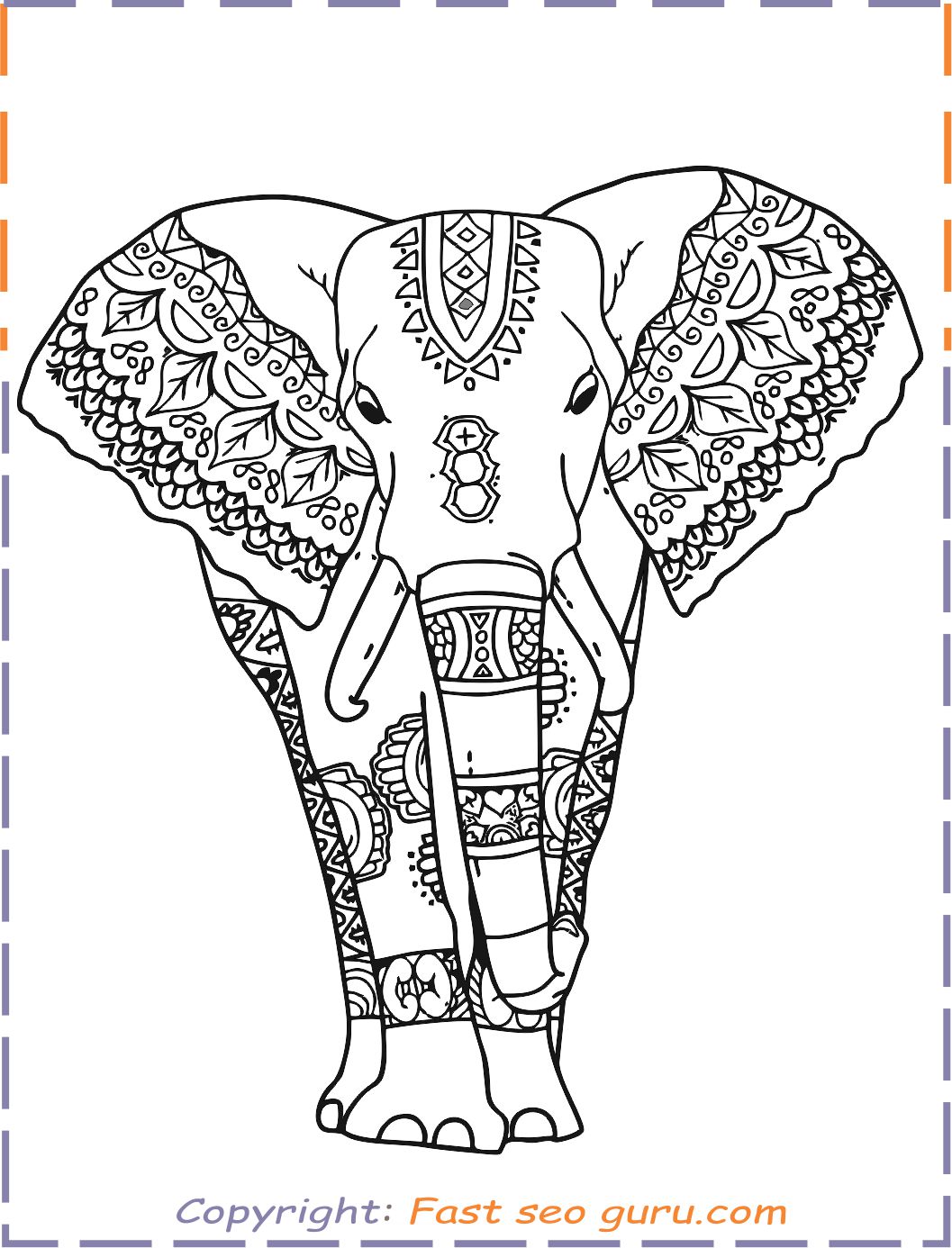 coloring pages for adults elephant print out